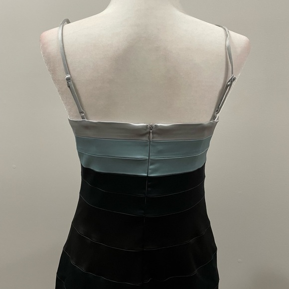 Elegant Striped Dress in Black and Blue - Picture 3 of 4